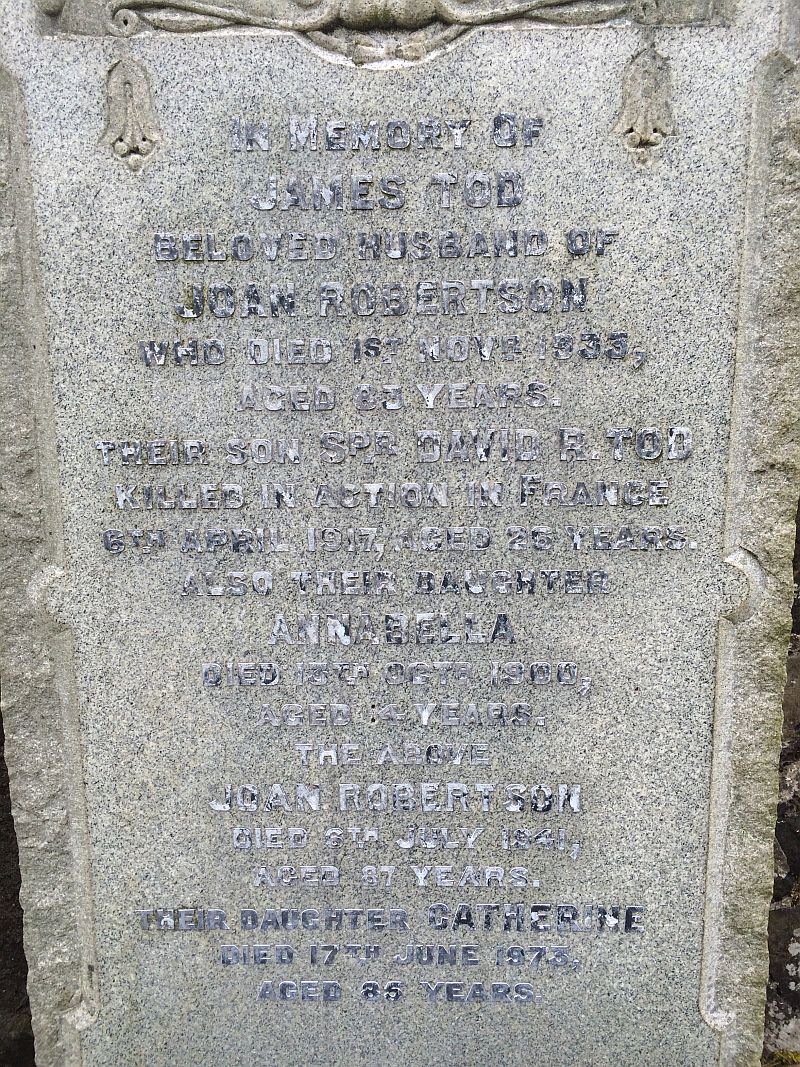 David Tod Kilbarchan memorial